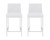 Set of Two 24" White And Silver Steel Low Back Counter Height Bar Chairs