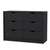 42" Black Manufactured Wood Six Drawer Modern Dresser