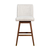 30" Beige and Wood Brown Solid Wood Bar Height Swivel Bar Chair