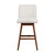 30" Beige and Wood Brown Solid Wood Bar Height Swivel Bar Chair