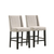 Set of Two 42" Fawn and Espresso Iron Bar Chairs