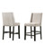 Set of Two 42" Fawn and Espresso Iron Bar Chairs