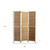67" Natural Wood Folding Three Panel Screen Room Divider