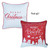 Set of Two 18" Red and White Fabrc Throw Pillow Covers