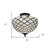 Black and White Tiffany Style Two Light Semi Flush Ceiling Lamp