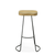 Set of Two 31" Natural and Black Solid Wood and Steel Backless Bar Height Bar Chairs