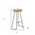 Set of Two 31" Natural and Black Solid Wood and Steel Backless Bar Height Bar Chairs