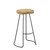 Set of Two 31" Natural and Black Solid Wood and Steel Backless Bar Height Bar Chairs