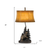 29" Antiqued Bronze Novelty Table Lamp With Brown Bell Shade
