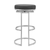 30" Gray And Silver Faux Leather And Iron Swivel Backless Bar Height Bar Chair