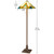 62" Two Light Tiffany Style Floor Lamp With Amber Blue And Green Stained Glass Shade