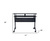 47" Black Wood and Metal Rolling Computer Desk