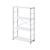 42" White And Silver Metal and Wood Four Tier Etagere Bookcase - 606114792451