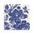 Blue Toile Roses Unframed Print Wall Art - 808230016491
