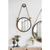 Black and Silver Round Accent Metal Mirror - 606114066217
