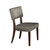 Set of Two Tufted Gray And Brown Upholstered Fabric Open Back Dining Side Chairs - 689211807822