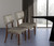 Set of Two Tufted Gray And Brown Upholstered Fabric Open Back Dining Side Chairs - 689211807822
