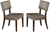 Set of Two Tufted Gray And Brown Upholstered Fabric Open Back Dining Side Chairs