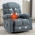 37" Blue Faux Leather Heated Massage Lift Assist Recliner With USB - 880024504254
