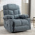 37" Blue Faux Leather Heated Massage Lift Assist Recliner With USB - 880024504254