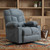 37" Blue Faux Leather Heated Massage Lift Assist Recliner With USB - 880024504254