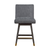 26" Gray and Brown Solid Wood Counter Height Swivel Bar Chair - 606114746102