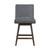 26" Gray and Brown Solid Wood Counter Height Swivel Bar Chair - 606114746102