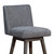 26" Gray and Brown Solid Wood Counter Height Swivel Bar Chair - 606114746102