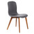 Set of Two Gray and Brown Upholstered Faux Leather Dining Side Chairs - 808230089600