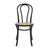 Set of Two Black and Natural Solid Wood And Rattan Curved Back Dining Side Chairs - 808230089617