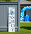 36" Blue And White Solid Wood New Baby Porch Sign - 880016781755