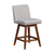 26" Taupe and Brown Solid Wood Counter Height Swivel Bar Chair - 606114746065
