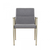 Gray and Antiqued Brass Upholstered Fabric Dining Arm Chair - 606114578956