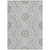 10' X 14' Gray Silver And Ivory Floral Medallion Washable Indoor Outdoor Area Rug