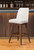 Beige and Brown Solid Wood Bar Height Swivel Bar Chair - 606114746034