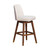 Beige and Brown Solid Wood Bar Height Swivel Bar Chair - 606114746034