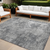 10' X 14' Gray Abstract Washable Non Skid Indoor Outdoor Area Rug - 608219186531