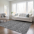 10' X 14' Gray Damask Washable Non Skid Indoor Outdoor Area Rug - 608219183189