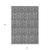 10' X 14' Gray Damask Washable Non Skid Indoor Outdoor Area Rug - 608219183189