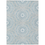 10' X 14' Denim Blue And Ivory Floral Medallion Washable Indoor Outdoor Area Rug