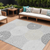8' X 10' Gray And Taupe Geometric Washable Indoor Outdoor Area Rug - 608219213466