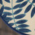 4’ Round Navy and Beige Leaves Indoor Outdoor Area Rug - 4512822815756