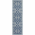 2' X 8' Blue and Ivory Geometric Stain Resistant Indoor Outdoor Area Rug