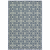 8' X 11' Ivory and Blue Geometric Stain Resistant Indoor Outdoor Area Rug