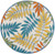 5' X 5' Ivory Round Floral Non Skid Indoor Outdoor Area Rug