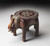 15" Warm Brown Hand Painted Floral 3D Elephant End Table - 606114029038