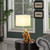 26" Antiqued Gold Sitting Monkey Table Lamp With White - 606114077244