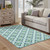 5' X 8' Blue Geometric Stain Resistant Indoor Outdoor Area Rug - 606114575191