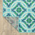 5' X 8' Blue Geometric Stain Resistant Indoor Outdoor Area Rug - 606114575191
