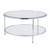 34" Chrome Glass And Metal Round Mirrored Coffee Table - 808230104129
